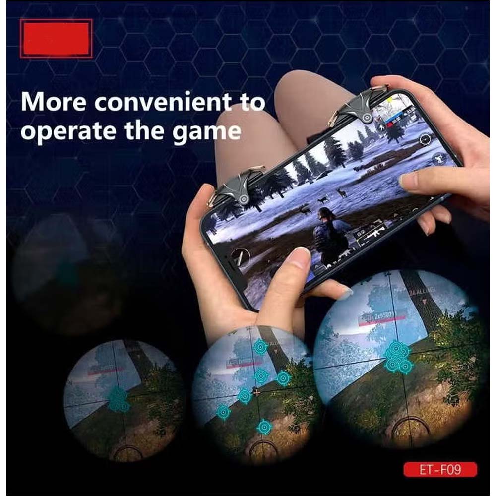 ET-F09 Finger Trigger Game Controller - Plug & Play Mobile Gamepad for iOS/Android, No Bluetooth or Charging Needed