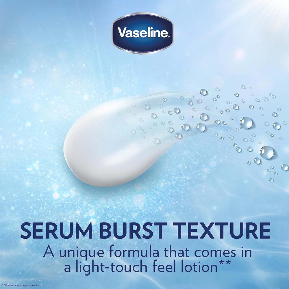 Vaseline Essential Even Tone Body Lotion - Gluta-Hya Serum Burst, 10X More Powerful Than Vitamin C, UV Protection, 200ml