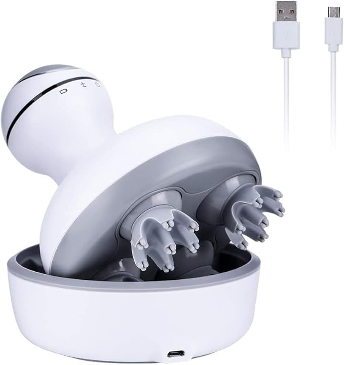 Smart 4D Head Massager | Electric Scalp Massager with 4 Heads & 84 Nodes | Stimulates Hair Growth, Stress Relief & Full-Body Relaxation