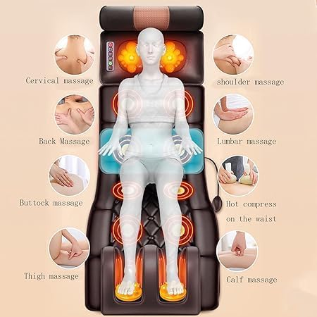 Full Body Massage Mat with Heat – 10 Vibrating Motors for Back Pain Relief | Vibration, Kneading, and Massage for Neck, Spine, Waist, and Back | Ultimate Relaxation and Comfort