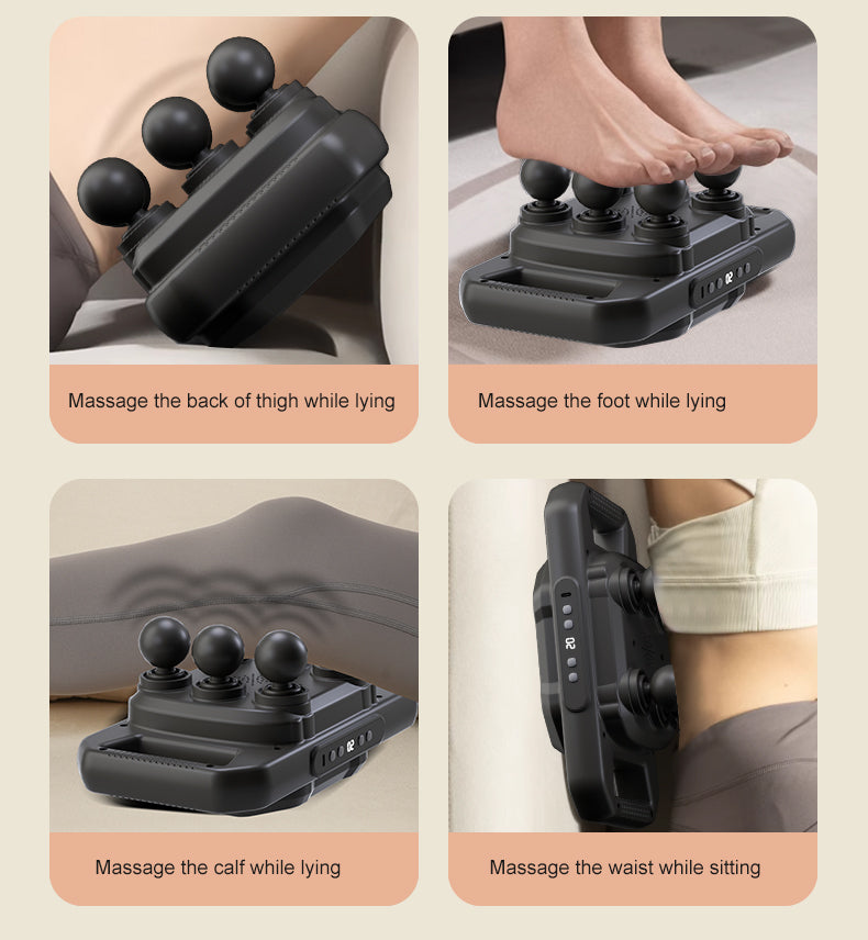 Tissue Body Massager | Powerful Fascia Gun Massage Hammer with Six Attachments | Relieve Muscle Soreness & Improve Circulation