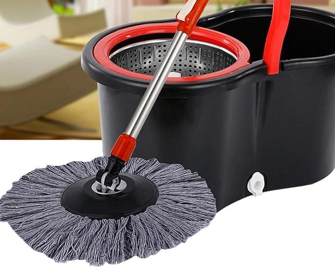 New Magic Mop Replacement Head | 360° Rotating Easy Hand Spin | Microfiber Spinning Mop - Gray | Efficient Cleaning for All Surfaces