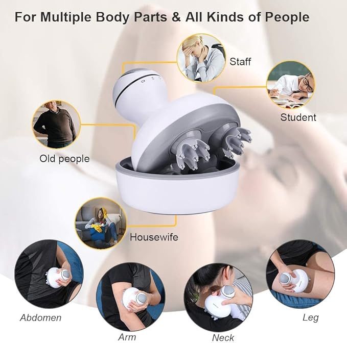 Smart 4D Head Massager | Electric Scalp Massager with 4 Heads & 84 Nodes | Stimulates Hair Growth, Stress Relief & Full-Body Relaxation