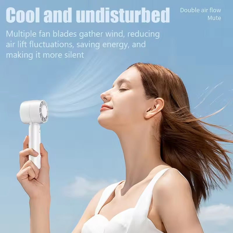 Portable Handheld Turbo Fan - High-Speed Rechargeable Personal Fan with Plastic Body for Travel, Outdoor, Home & Office