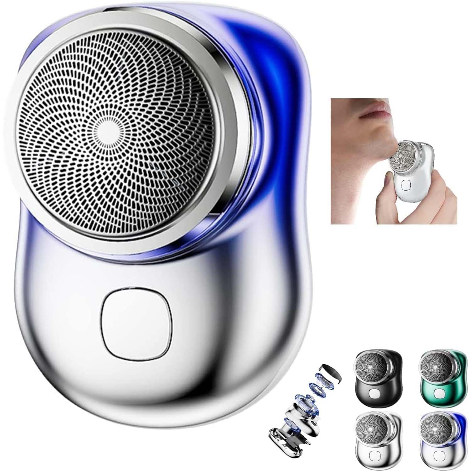 Mini Electric Shaver - Pocket-Sized, Rechargeable & Waterproof for Travel, One-Button Operation for Men & Women (Multi-Colour)