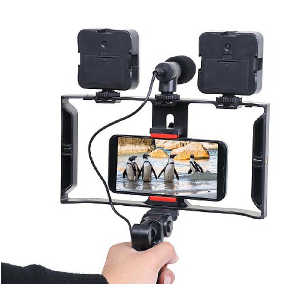 PK-778 5-in-1 Video Making Kit - Tripod, LED Light, Mic, Phone Holder & Remote for Content Creation