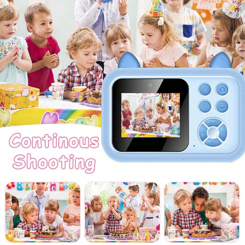 Kids Instant Print Camera - 1080P Digital Camera for Children 3-12 with Photo Papers (Blue, No Card Included)