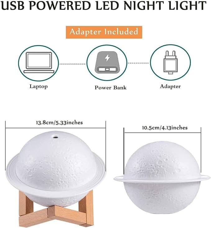 Table Desk Oil Diffuser Aroma Air Humidifier | LED Night Light with Moon Planet Design | Perfect for Living Room and Bedroom
