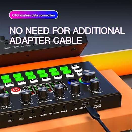 F009 Professional Live Sound Card – Wireless Bluetooth Audio Mixing Sound Mixer | Radio Console Amplifier for PC, Laptop, and Phone | Ultimate Tool for Broadcasting, Recording, and Live Streaming