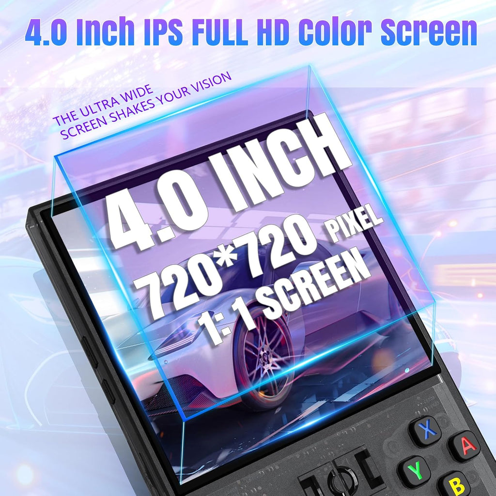R36MAX Retro Handheld Console - 128GB/22,000 Games, 4" 4K IPS Screen, Open Source Linux System, Portable Classic Gaming (Multi-Colour)