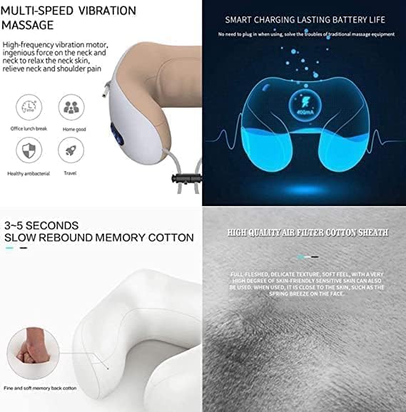 Neck U-Shaped Vibrating Travel Massage Pillow | Ultimate Comfort and Relaxation for Travel and Home