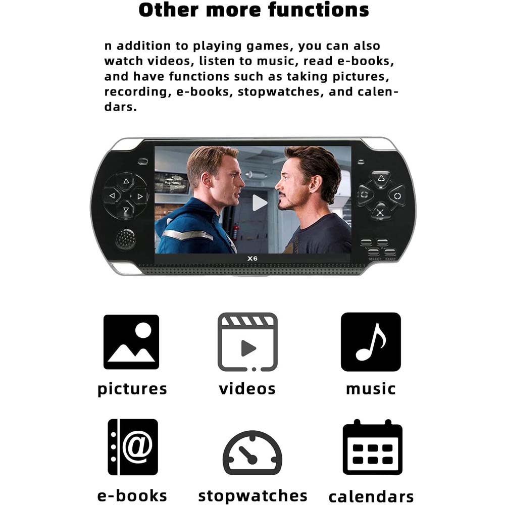 Classic Handheld Gaming Console – 4.3-Inch Display with 200 Retro Games and Integrated Camera