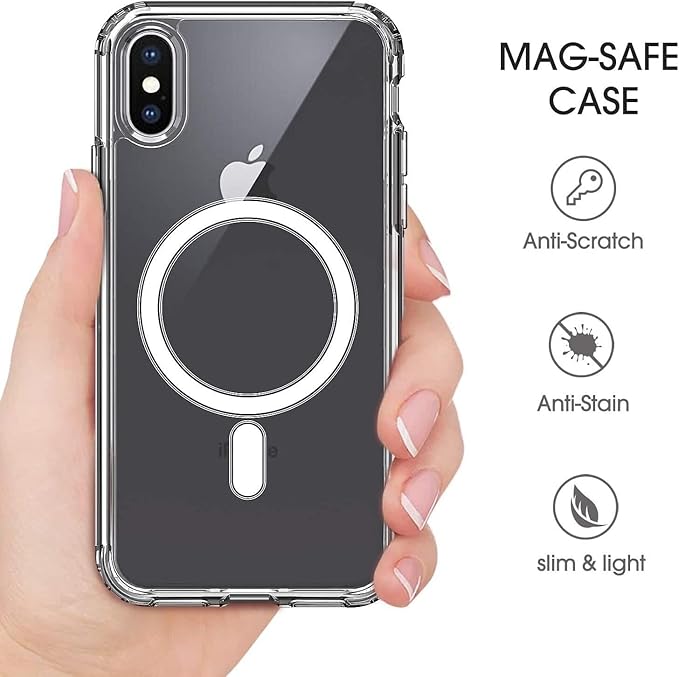 MagSafe Compatible Magnetic Phone Case with Camera Control | Military-Grade Shock Protection for iPhone X, Xs, Xs Max, Xr – Includes Free Screen Protector